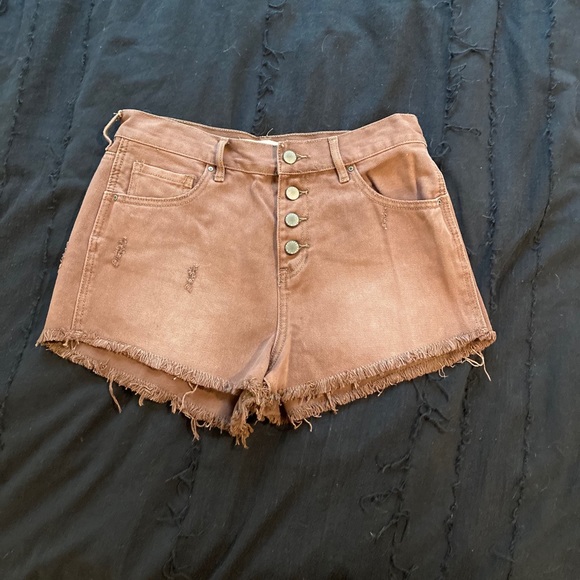 Bullhead Denim Co: High-Rise Distressed Shorts - Picture 1 of 3